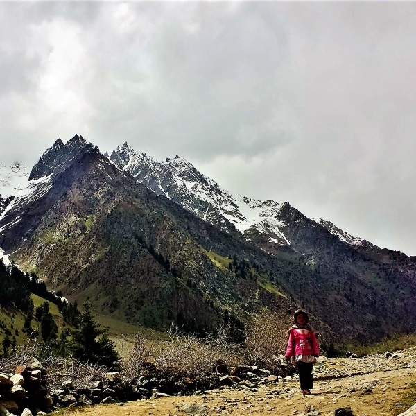 Girl on a mountaintop